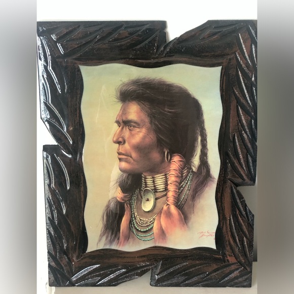 Bill Hampton’s Framed Vintage “Oh Great Spirit” Portrait - Picture 1 of 3